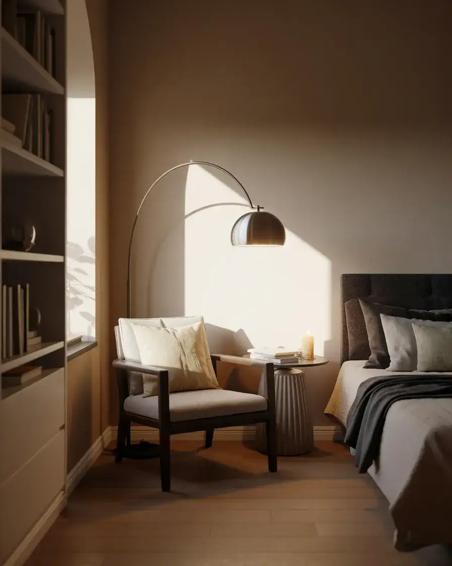 Cozy Reading Nook Lighting in the Bedroom Corner 2