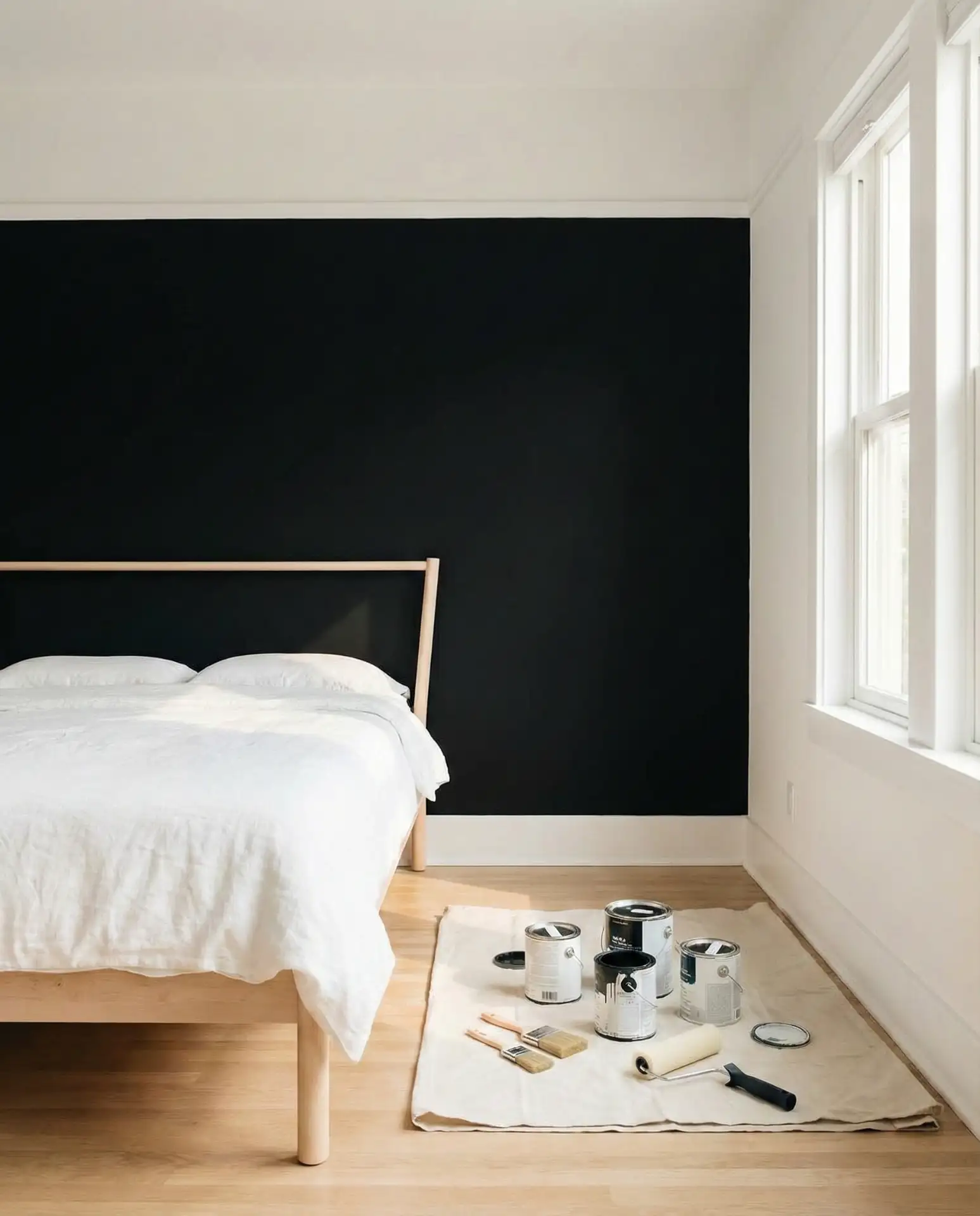 DIY Black Accent Wall on a Budget 2