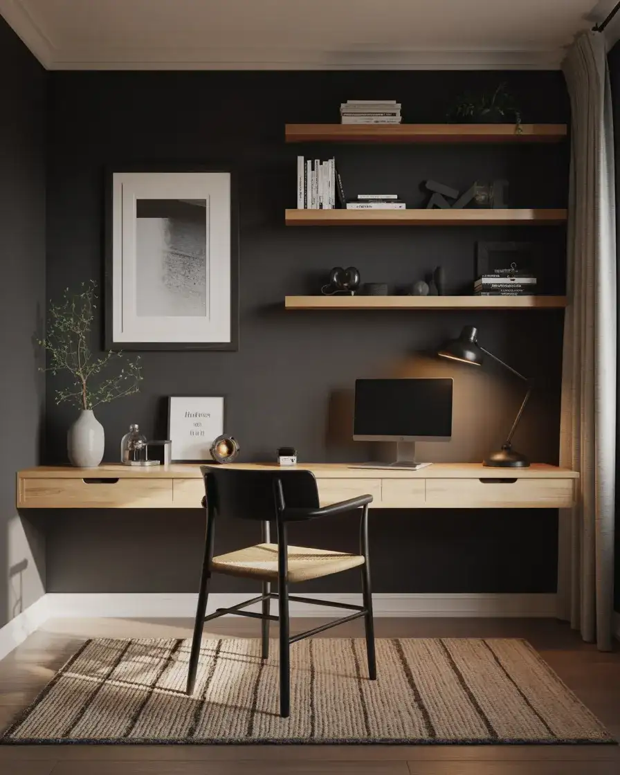 Dark Moody Accent Wall Office 1