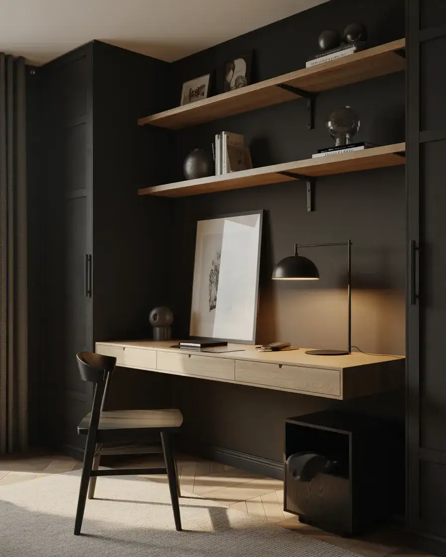 Dark Moody Accent Wall Office 2