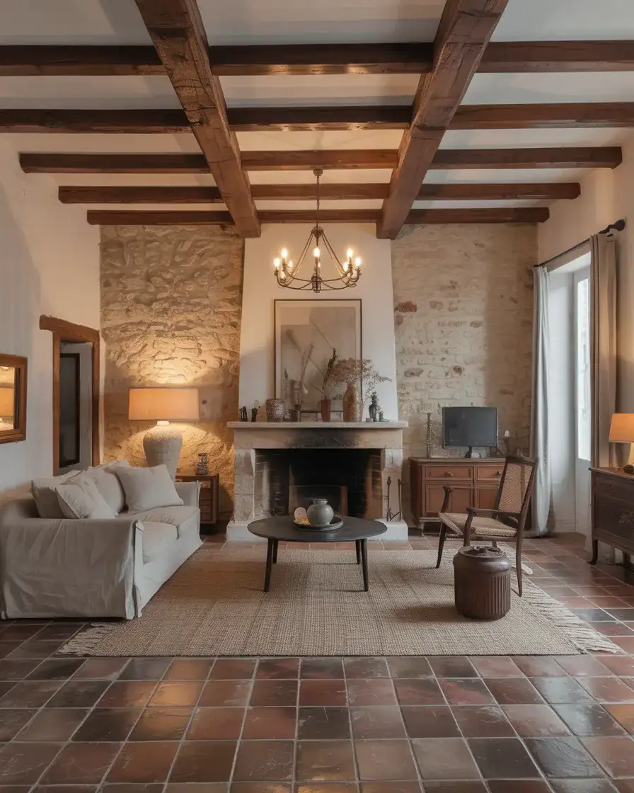 Dark Wood Beams with White Plaster Walls 1