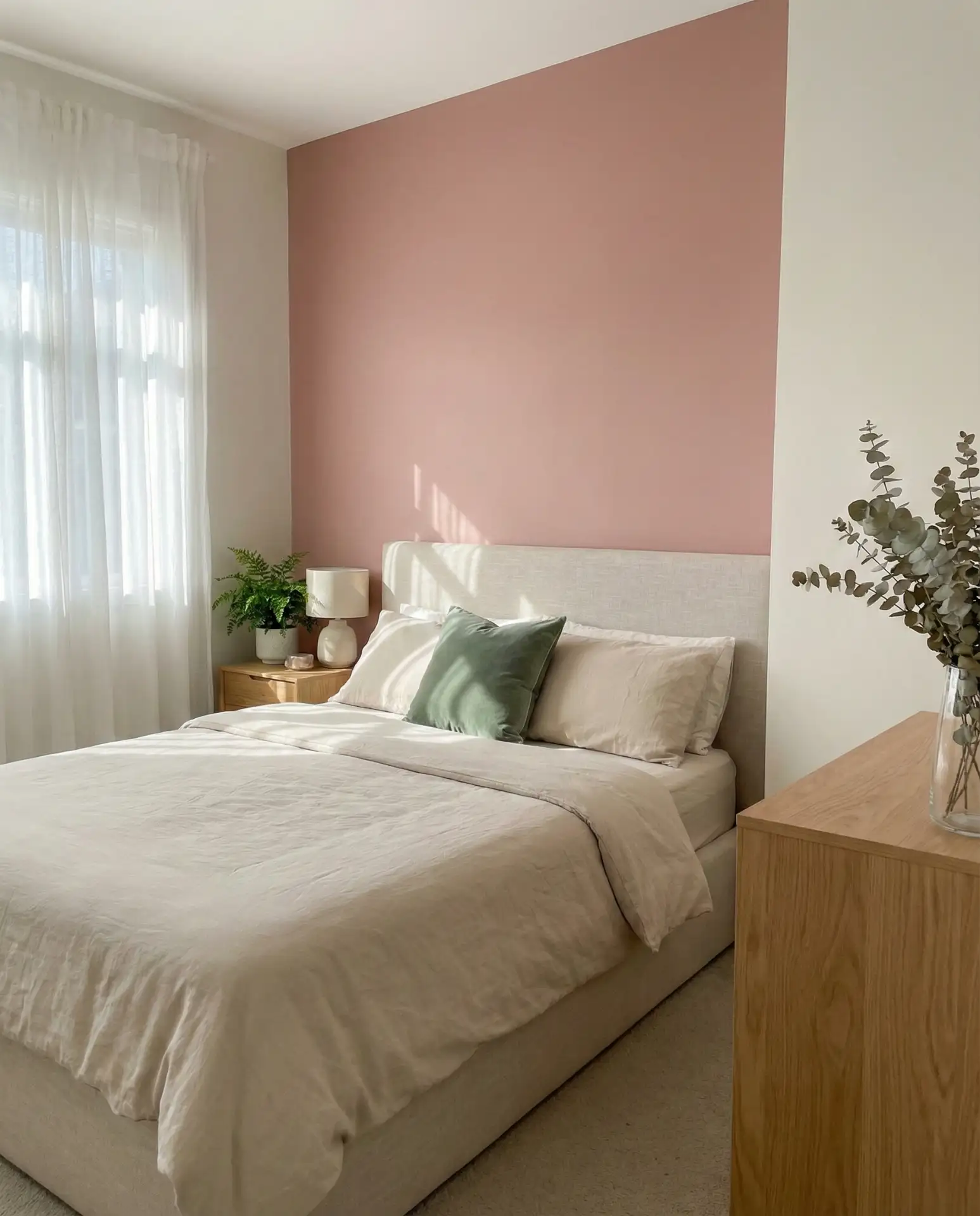 Dusty Pink and Sage Green Bedroom Palette 1