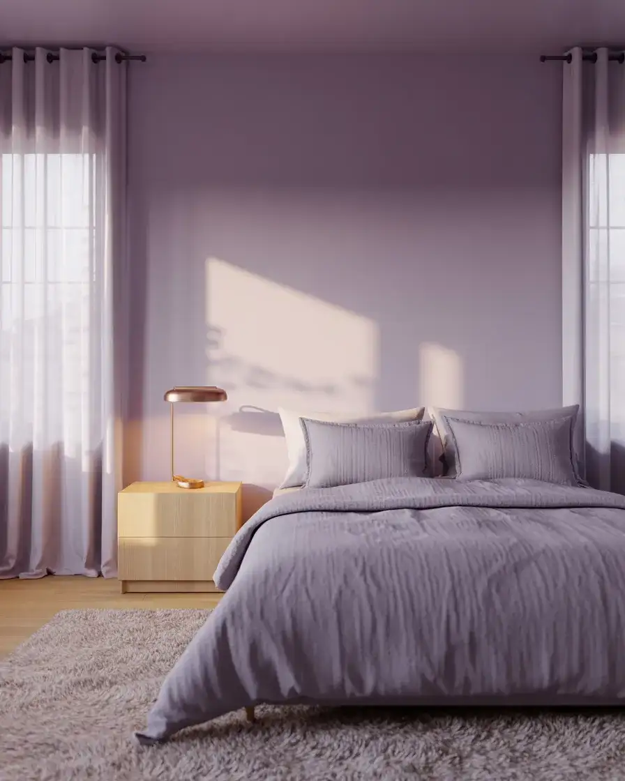 Dusty Purple with Grey Linen Calm 1