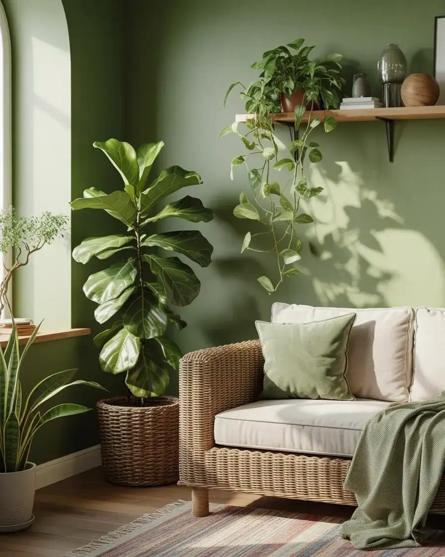 Earthy Greens and the Biophilic Living Room 1