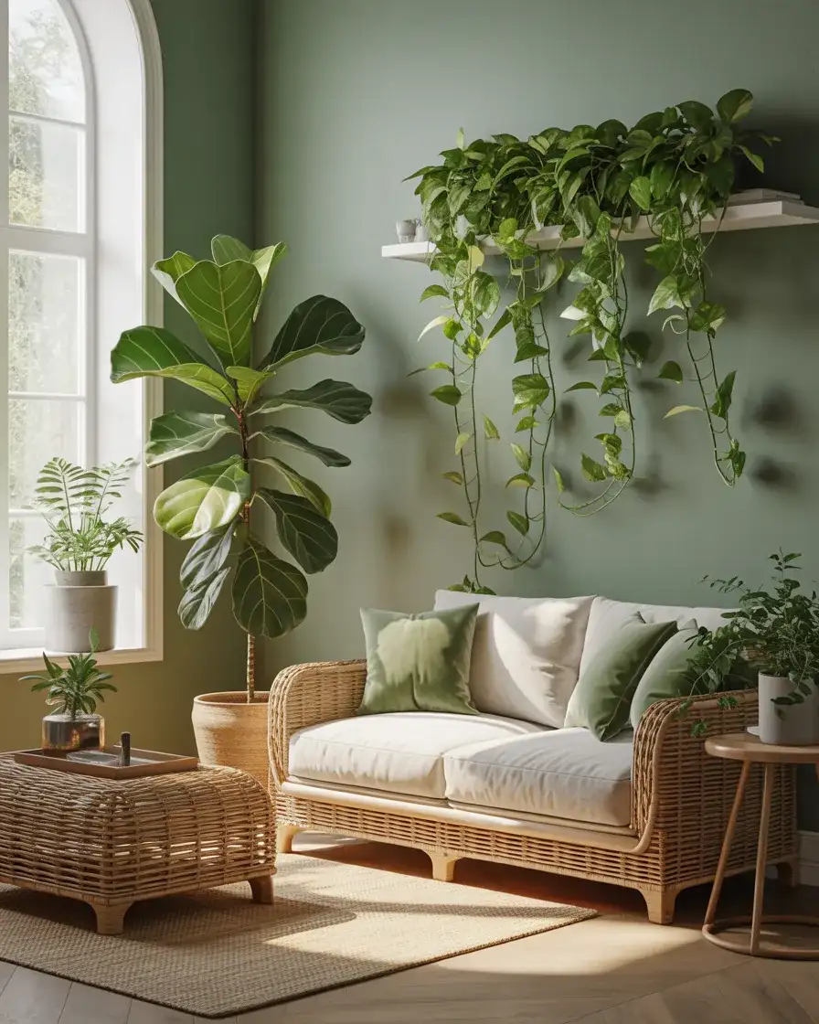 Earthy Greens and the Biophilic Living Room 2