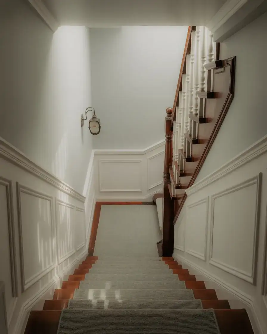 Enclosed Staircases with Wainscoting Detail 1