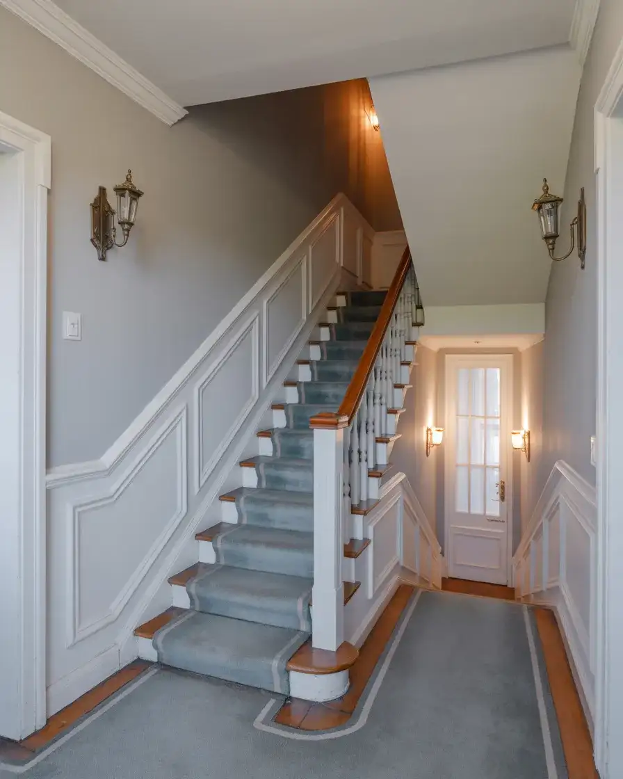 Enclosed Staircases with Wainscoting Detail 2