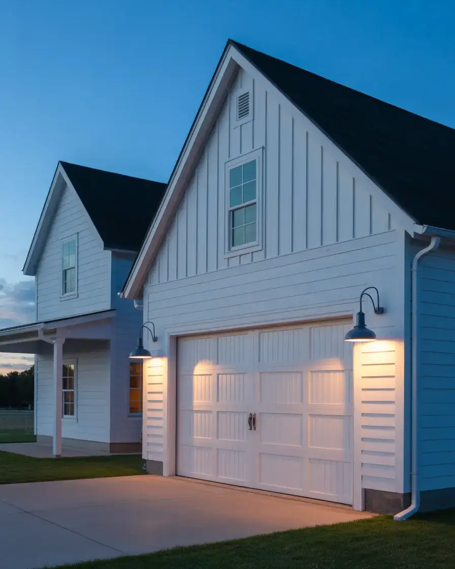 Exterior Lights Flanking the Garage Door 2