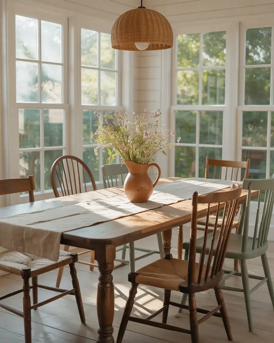 Farmhouse Dining Area with Harvest Table 2