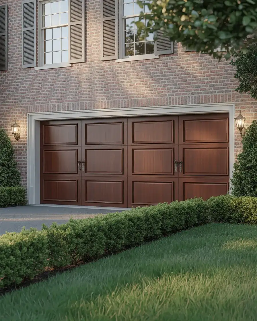 Faux Wood Garage Door in Rich Mahogany 2