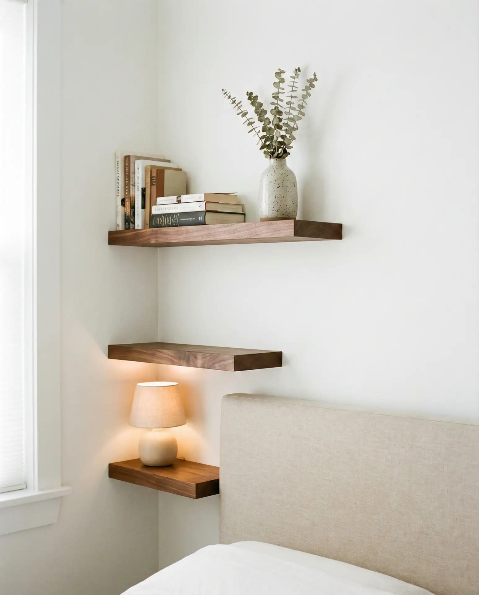 Floating Shelves Above the Headboard 1