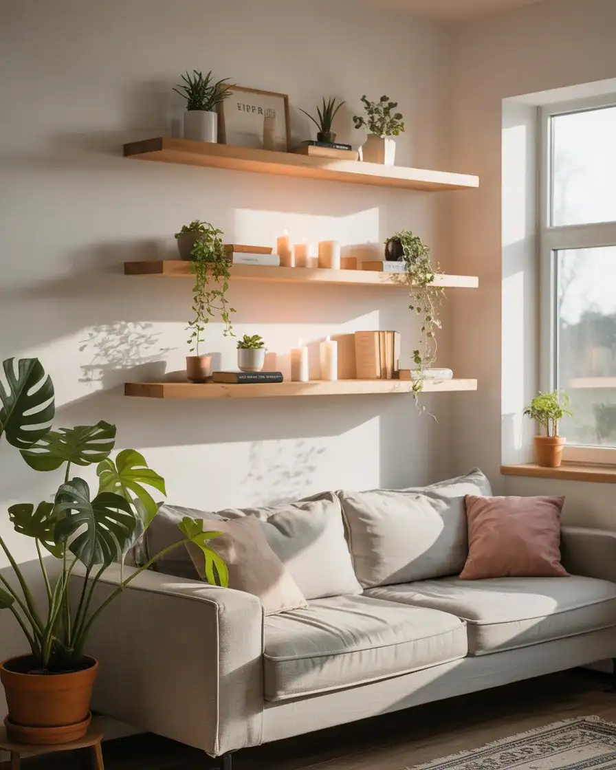 Floating Shelves for Vertical Storage 1