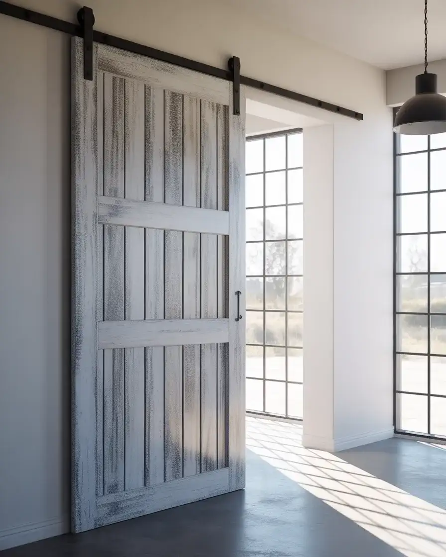 Floor-to-Ceiling Sliding Barn Door Panel 1