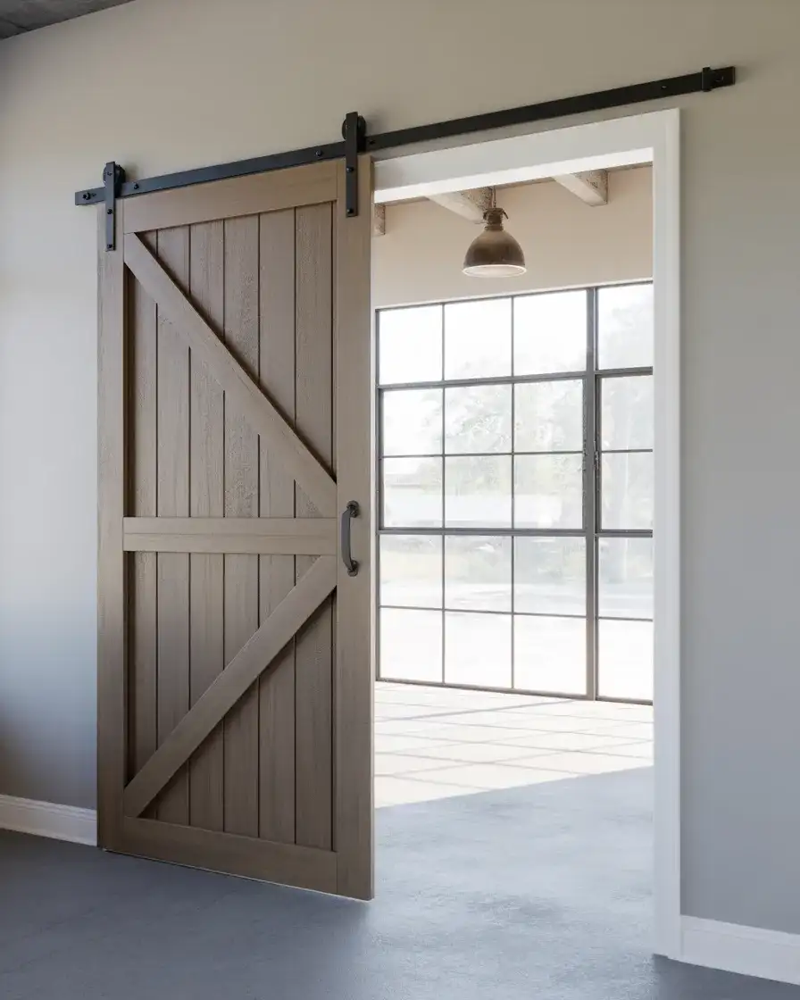 Floor-to-Ceiling Sliding Barn Door Panel 2