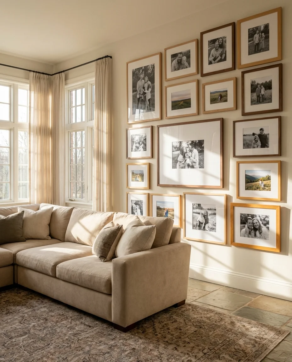 Frames Photo Wall in the Living Room 1