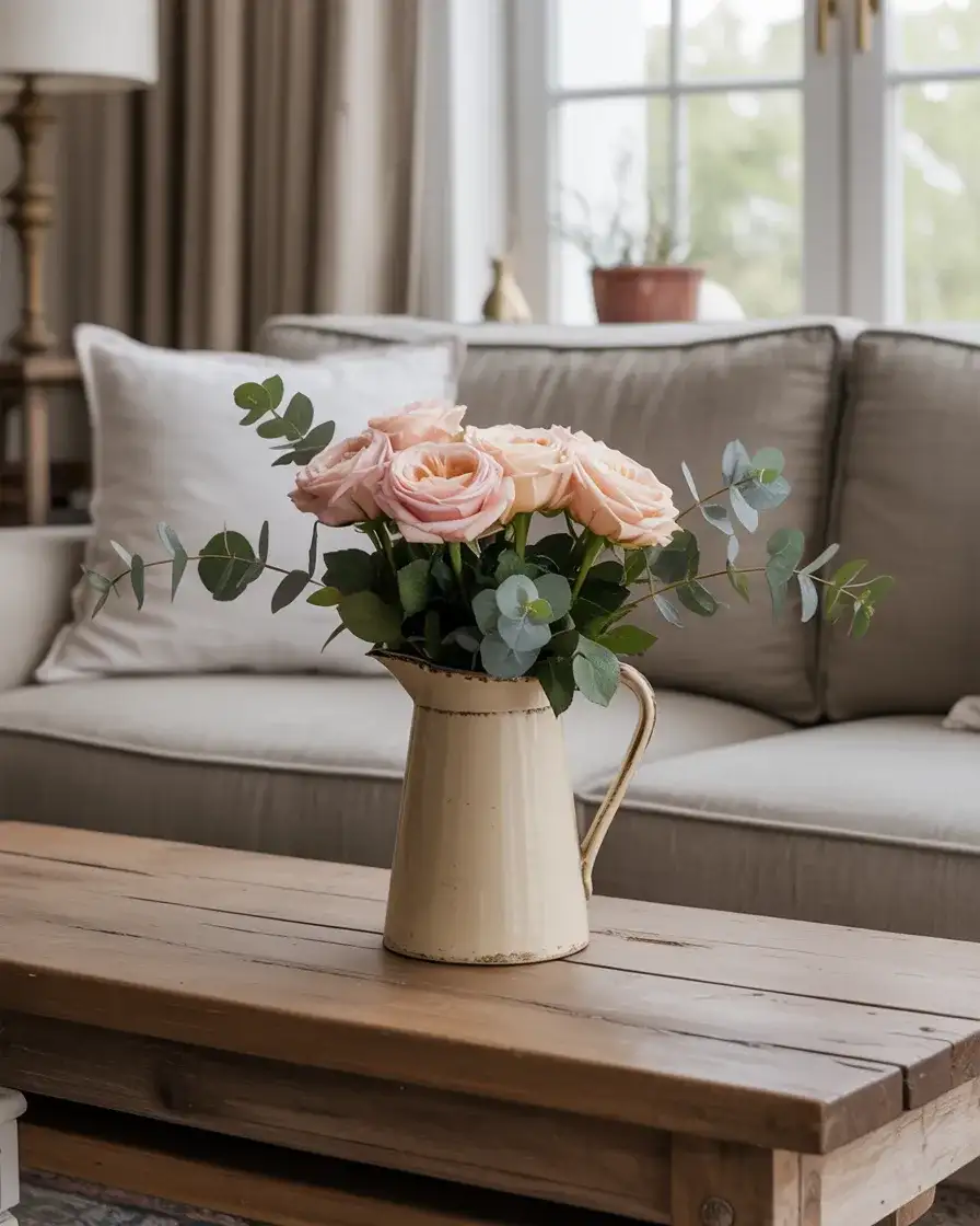 Fresh Flowers and Greenery in Pottery 2