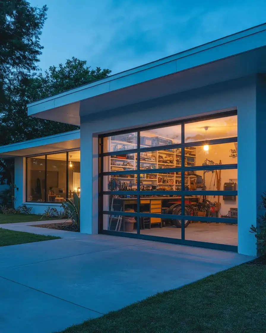 Full Glass Panel Garage Door 1