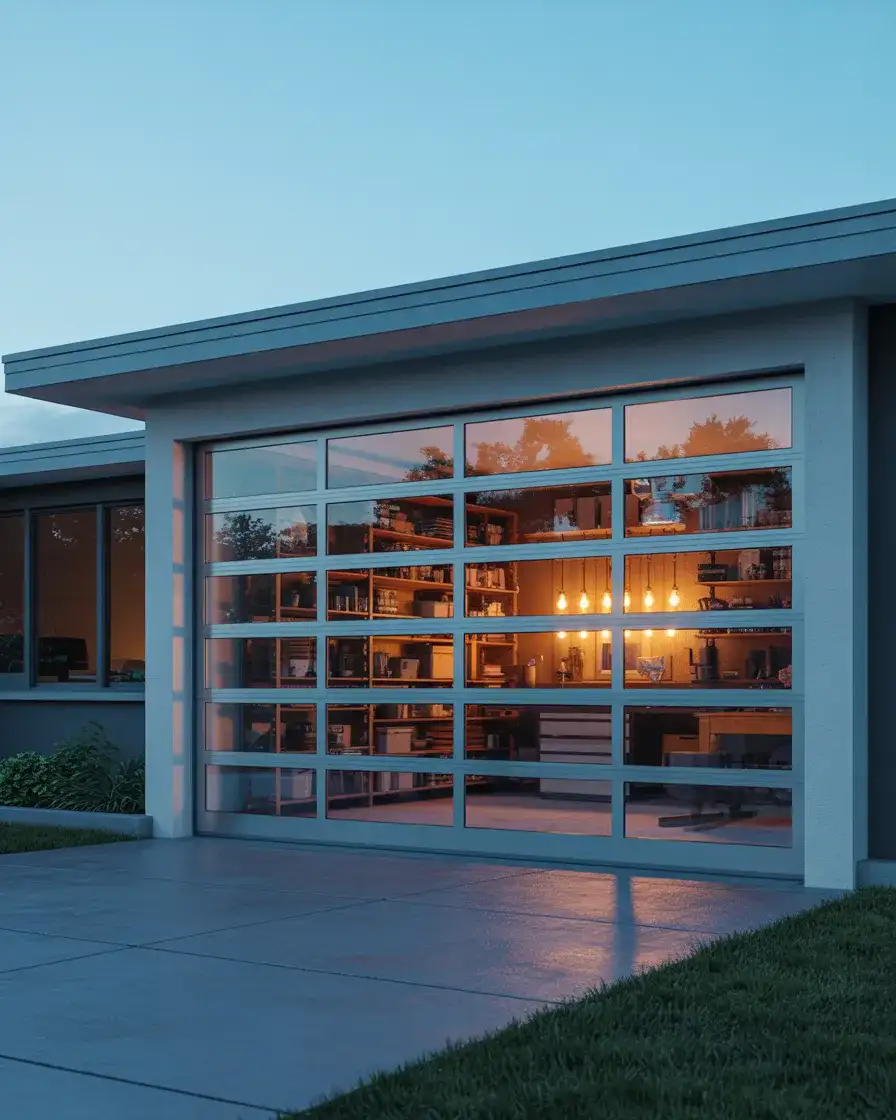 Full Glass Panel Garage Door 2