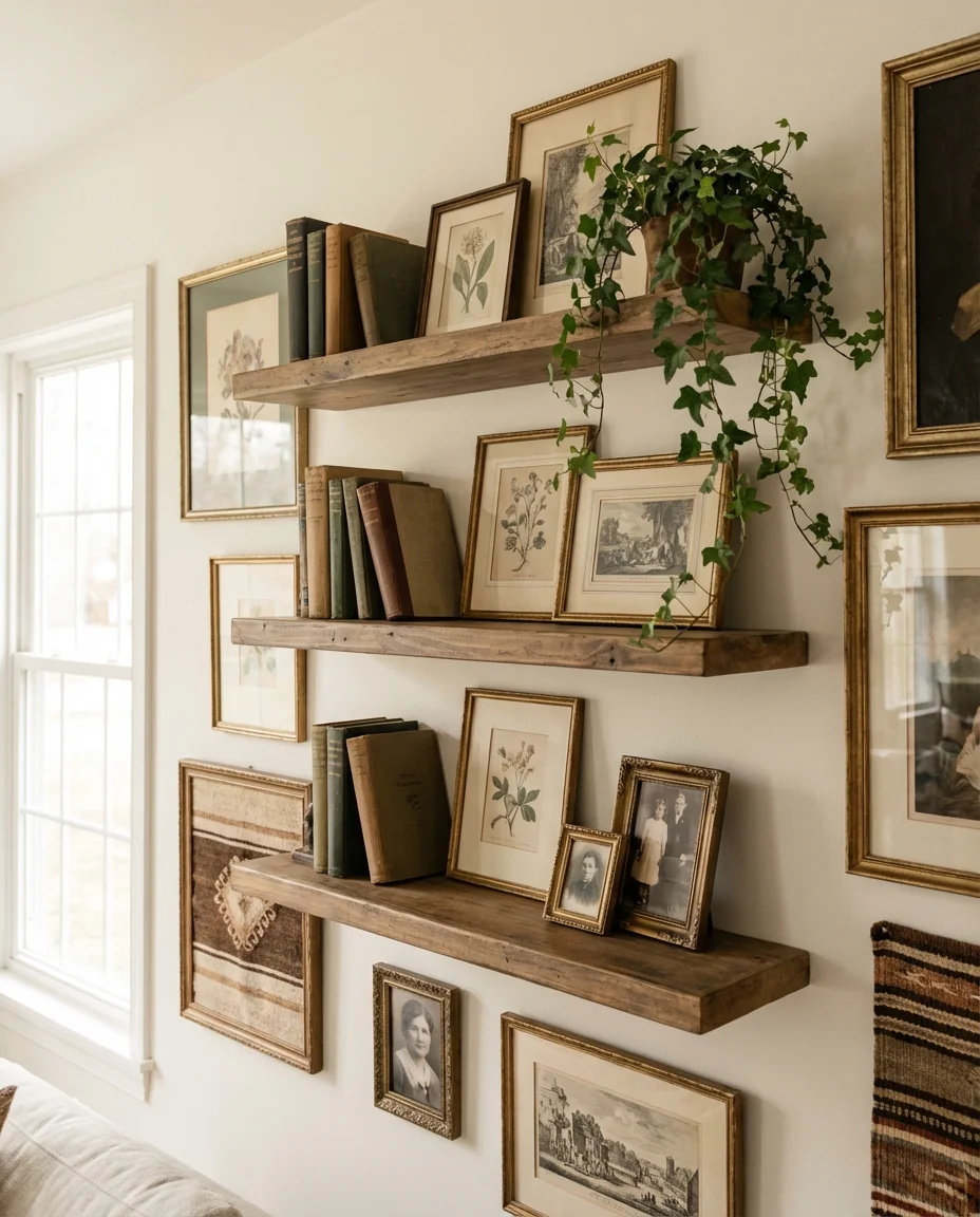 Gallery Wall with Floating Shelves 2