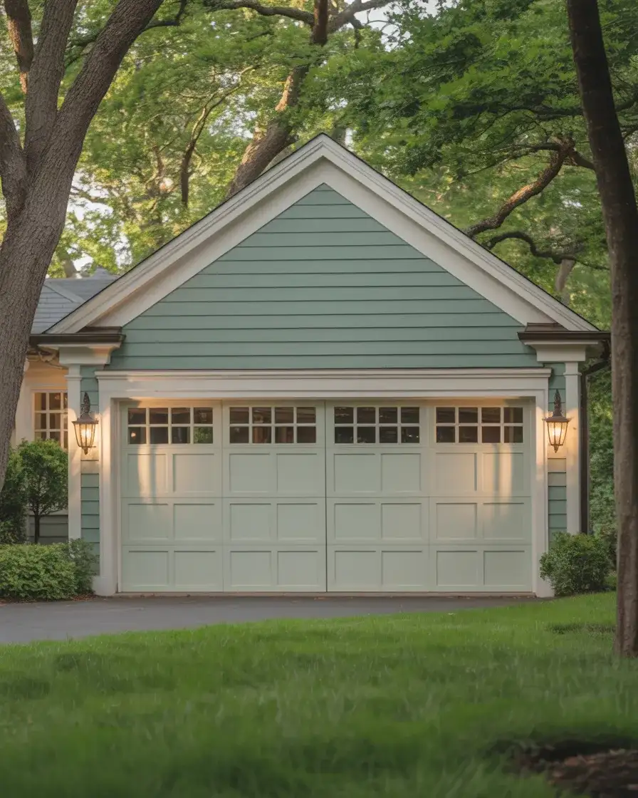 Garage Door Makeover with Board Trim and Paint 1