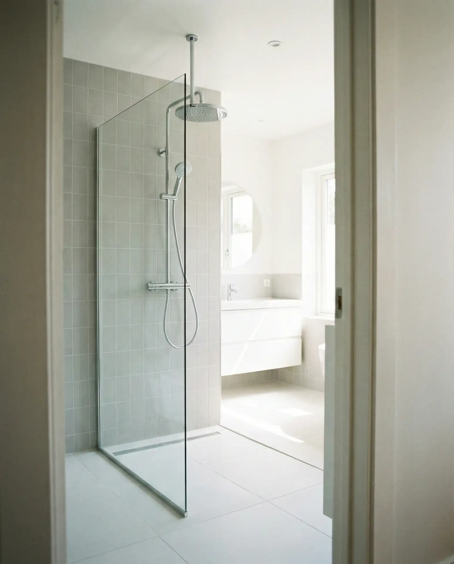Glass Doorless Shower After a Bathroom Remodel 2
