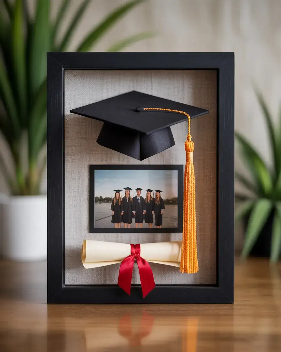 Graduation Cap and Gown Shadow Box 2