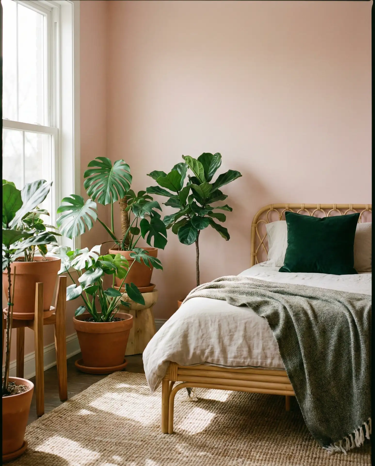 Green and Pink Bedroom Botanical Meets Romantic 2