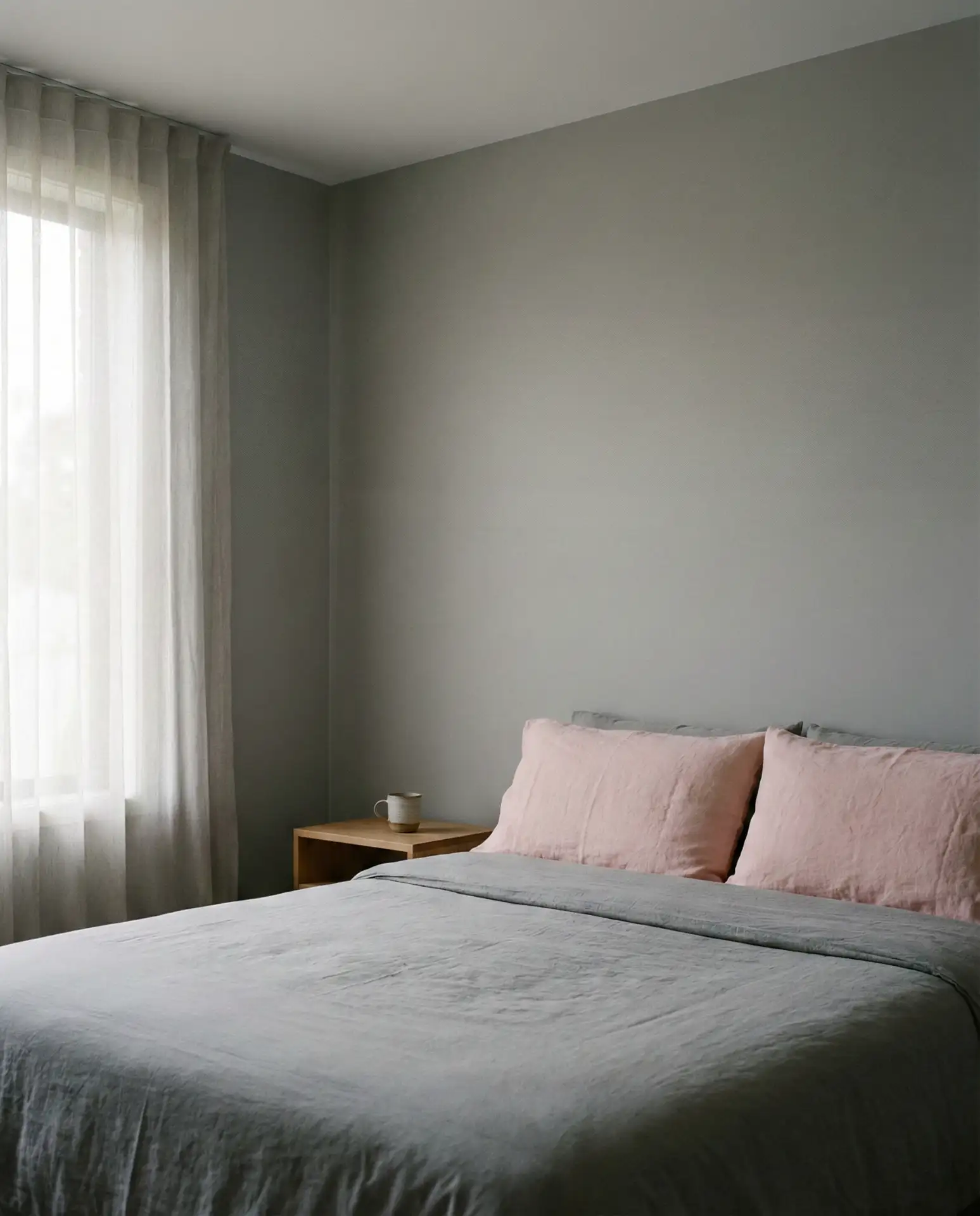 Grey and Pink Minimalist Bedroom 2