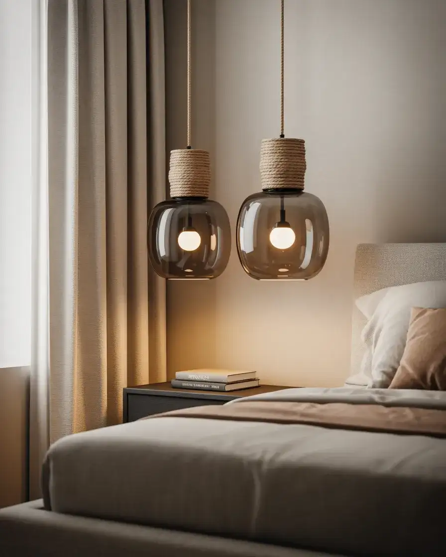 Hanging Pendant Lights as Bedside Replacements 1