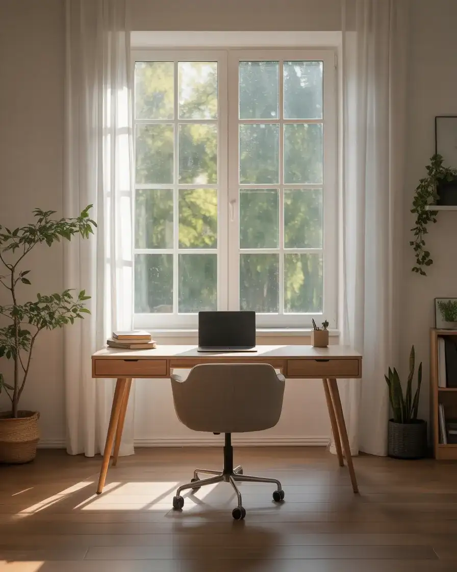 Home Office with a Window View Desk 1