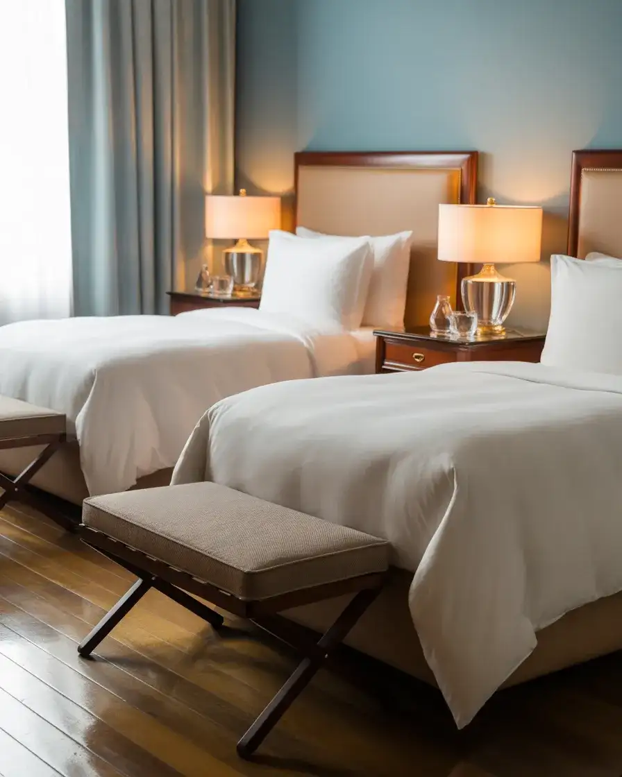 Hotel-Style Twin Setup in a Guest Room 1