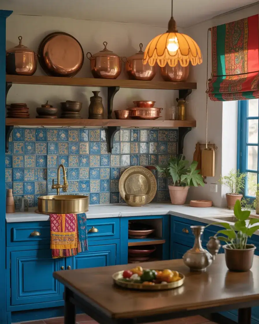 Indian Kitchen Warmth with American Practicality 1