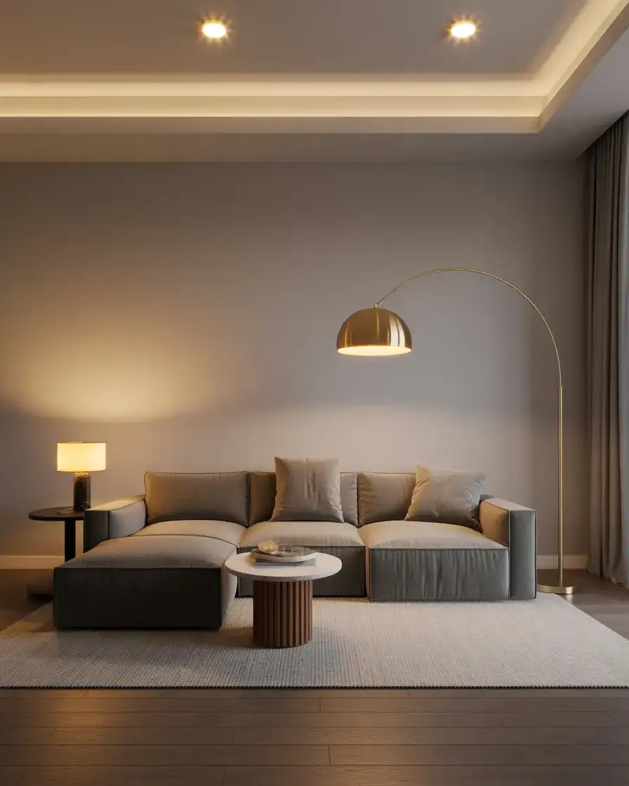 Layered Ambient Lighting for Grey Couches 1