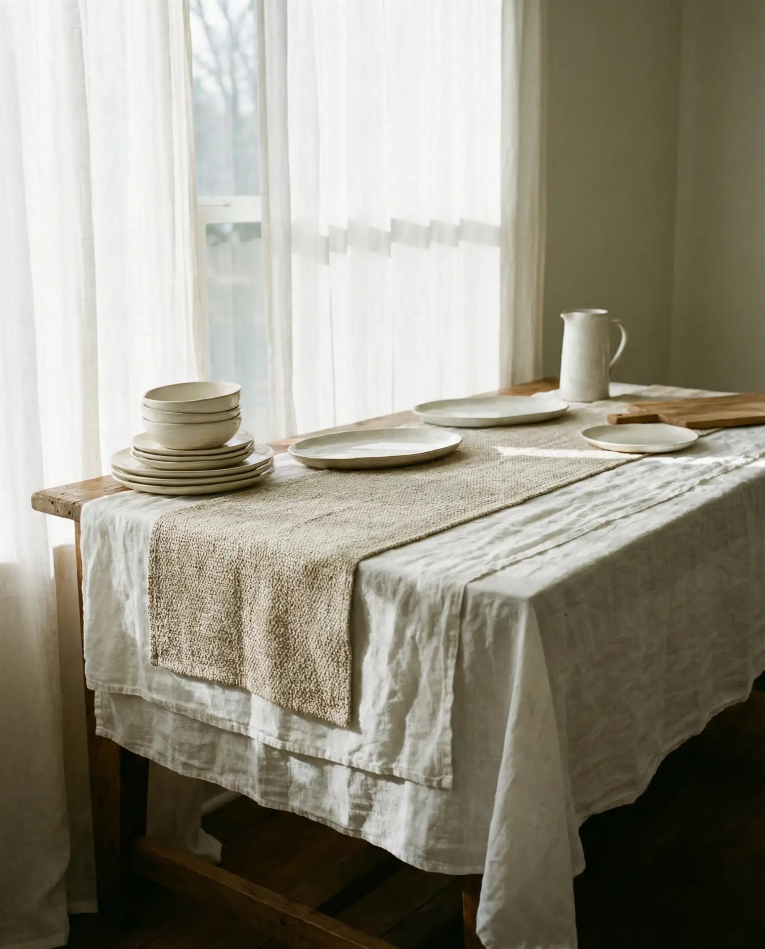 Layered White Linen Foundation 2