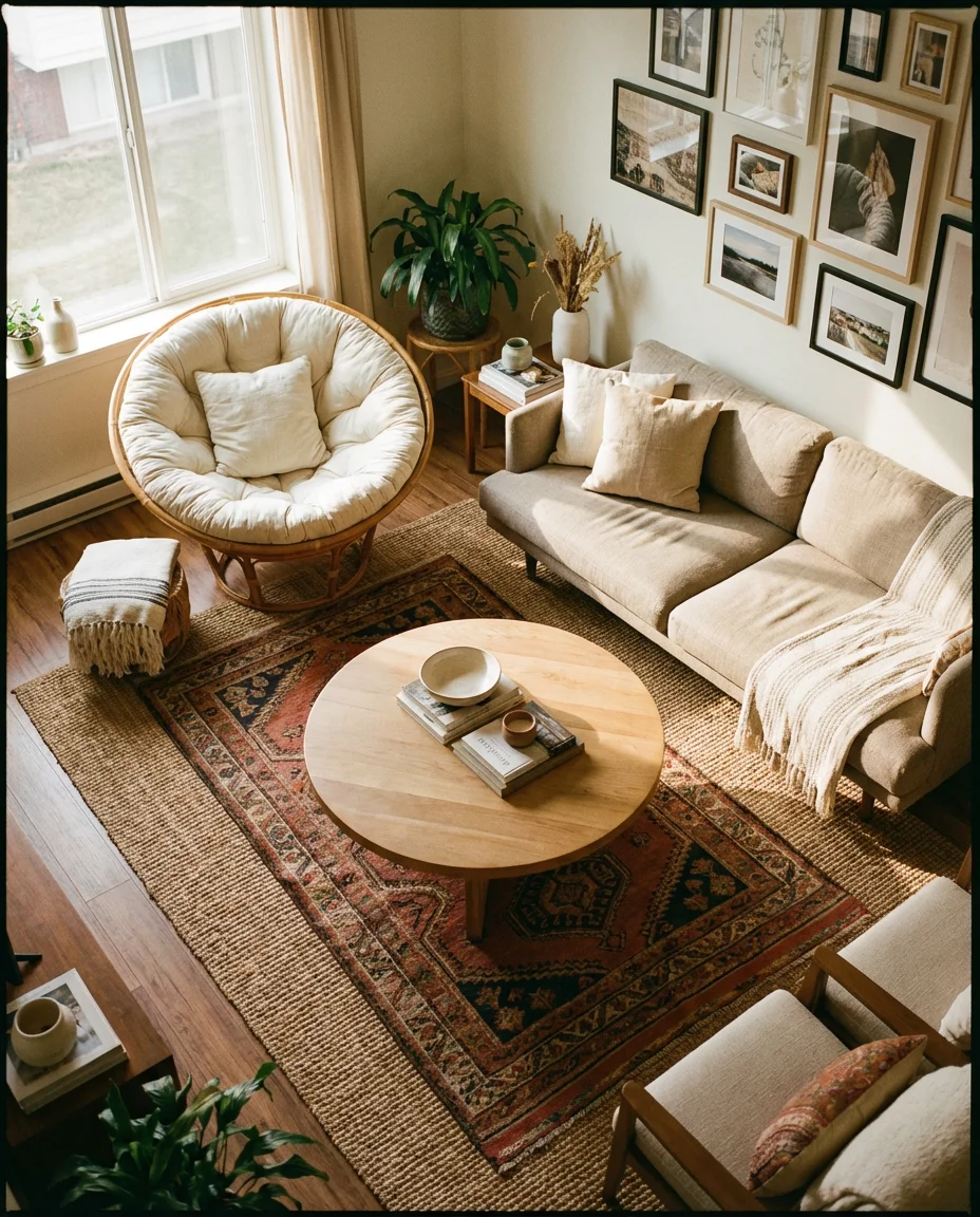 Living Room Layout Ideas with a Papasan 2
