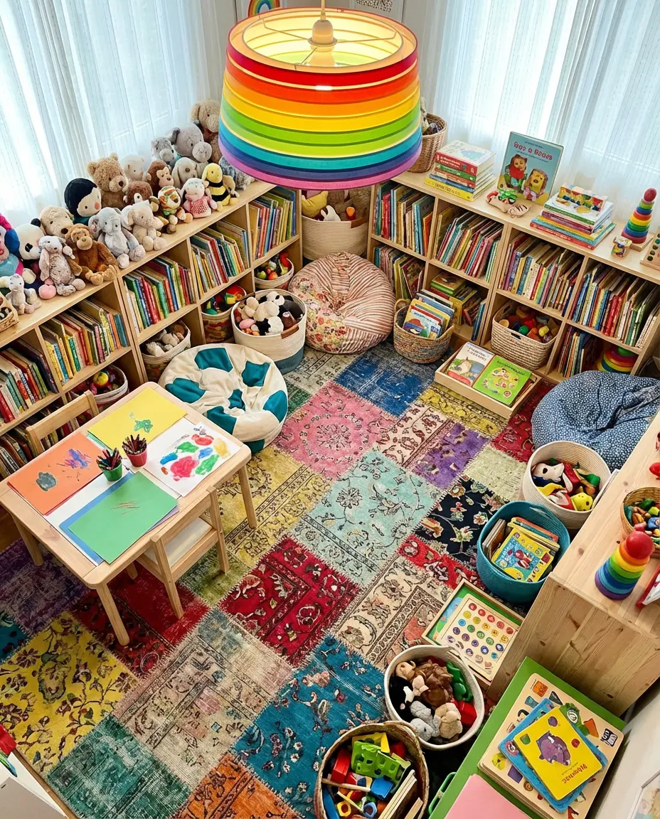 Maximalist Colorful Playroom for Young Kids 2
