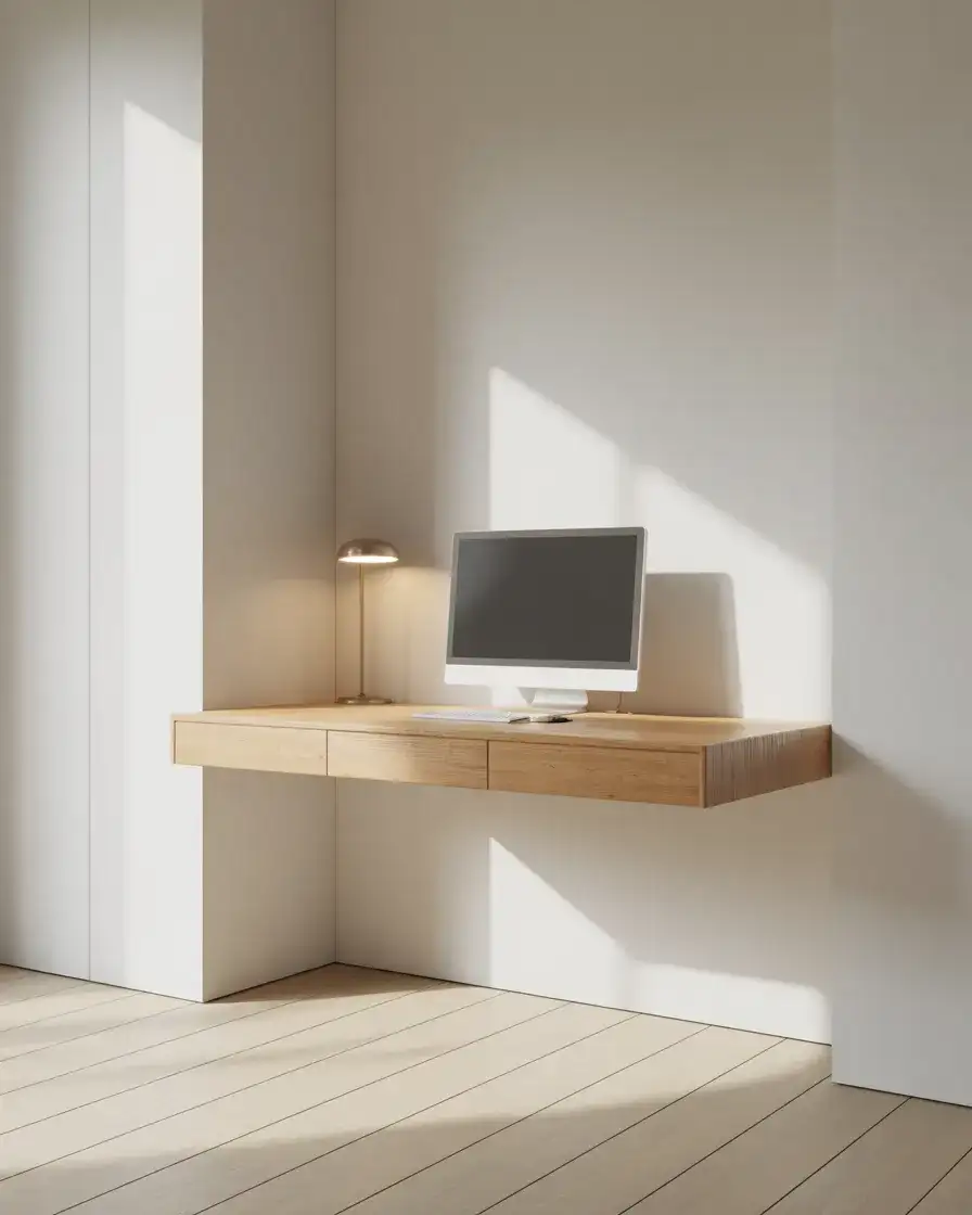 Minimal Floating Desk Setup 1