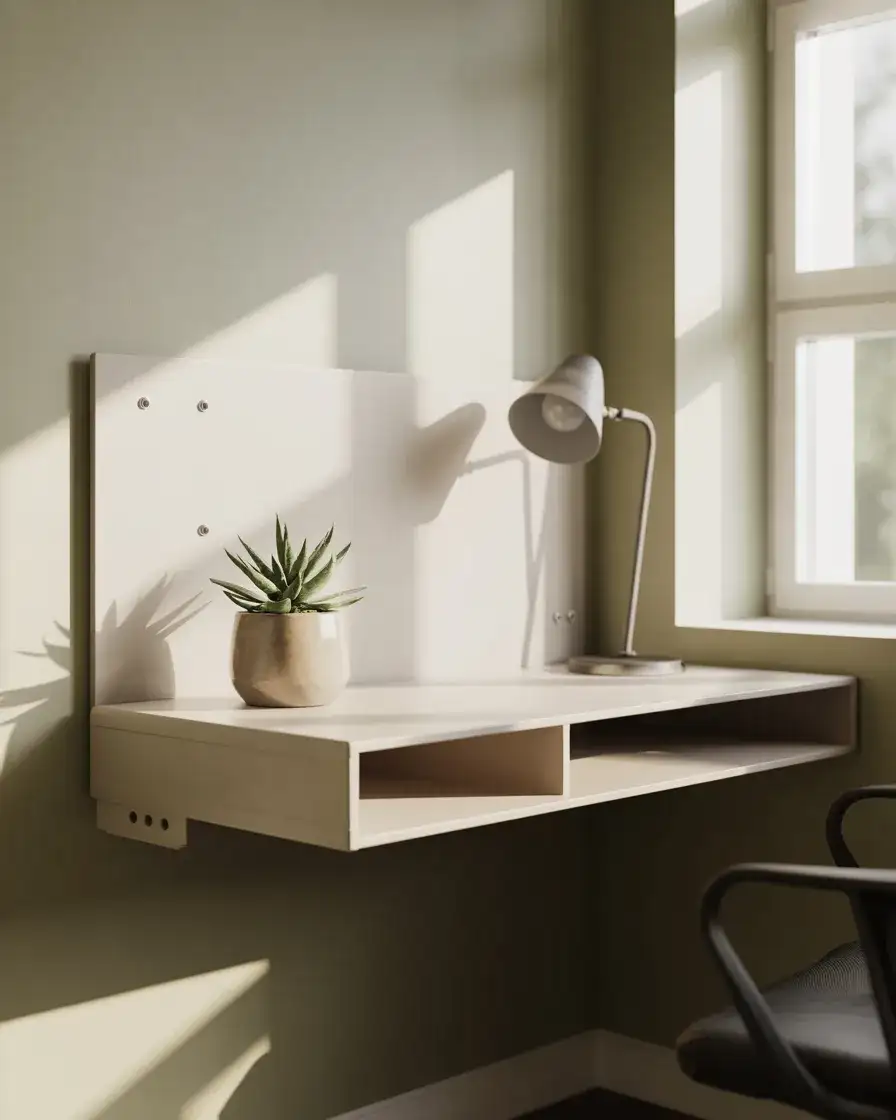 Minimalist Floating Desk with Hidden Storage 1