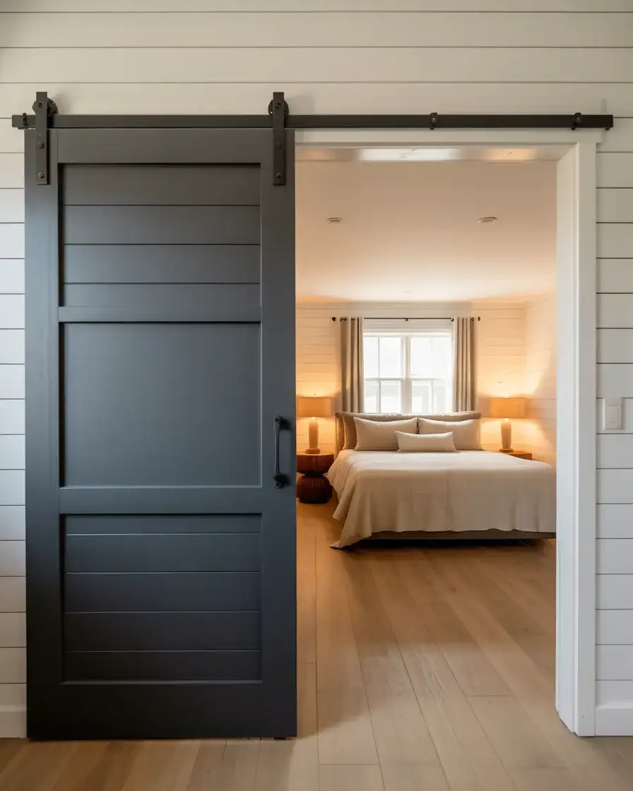Modern Black Barn Door for the Master Bedroom 2