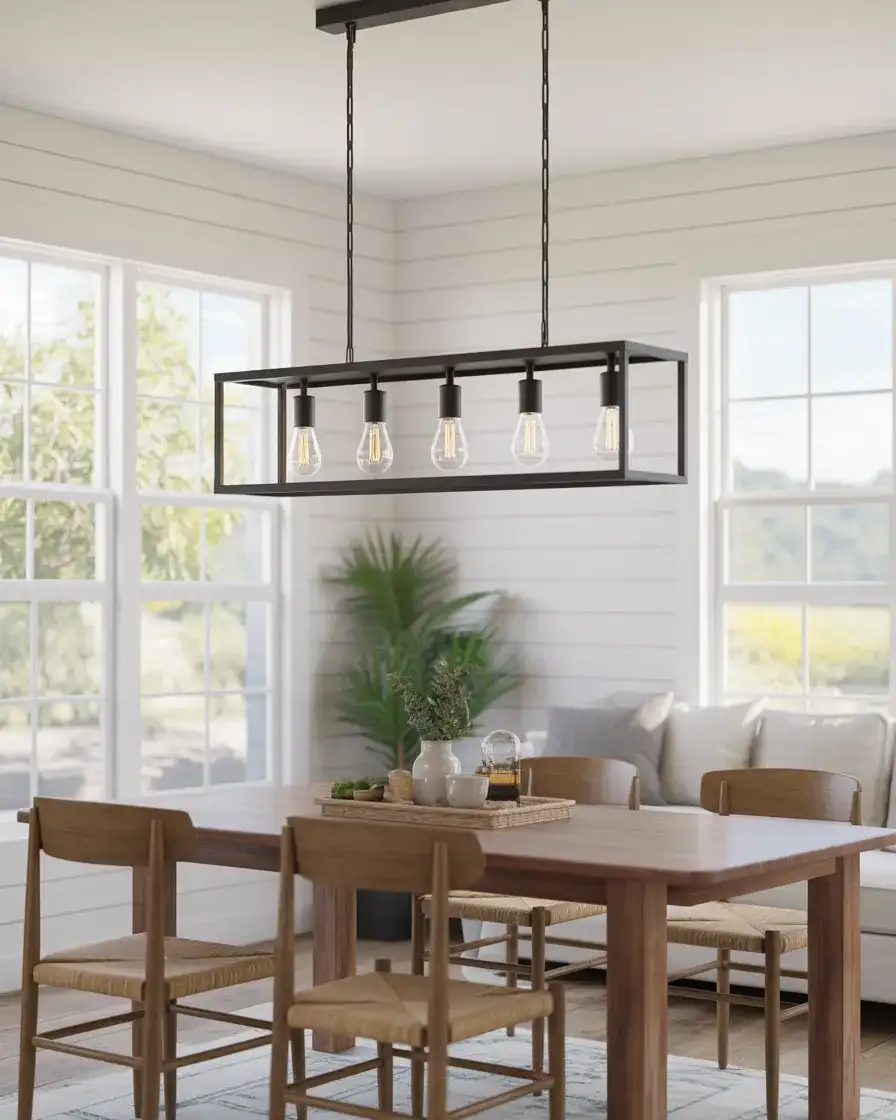 Modern Farmhouse with Shiplap and Edison Bulbs 1