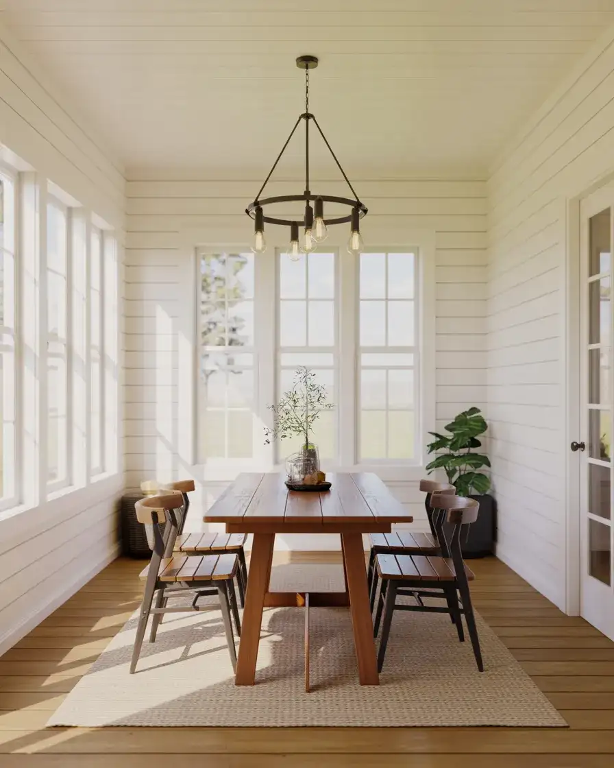 Modern Farmhouse with Shiplap and Edison Bulbs 2