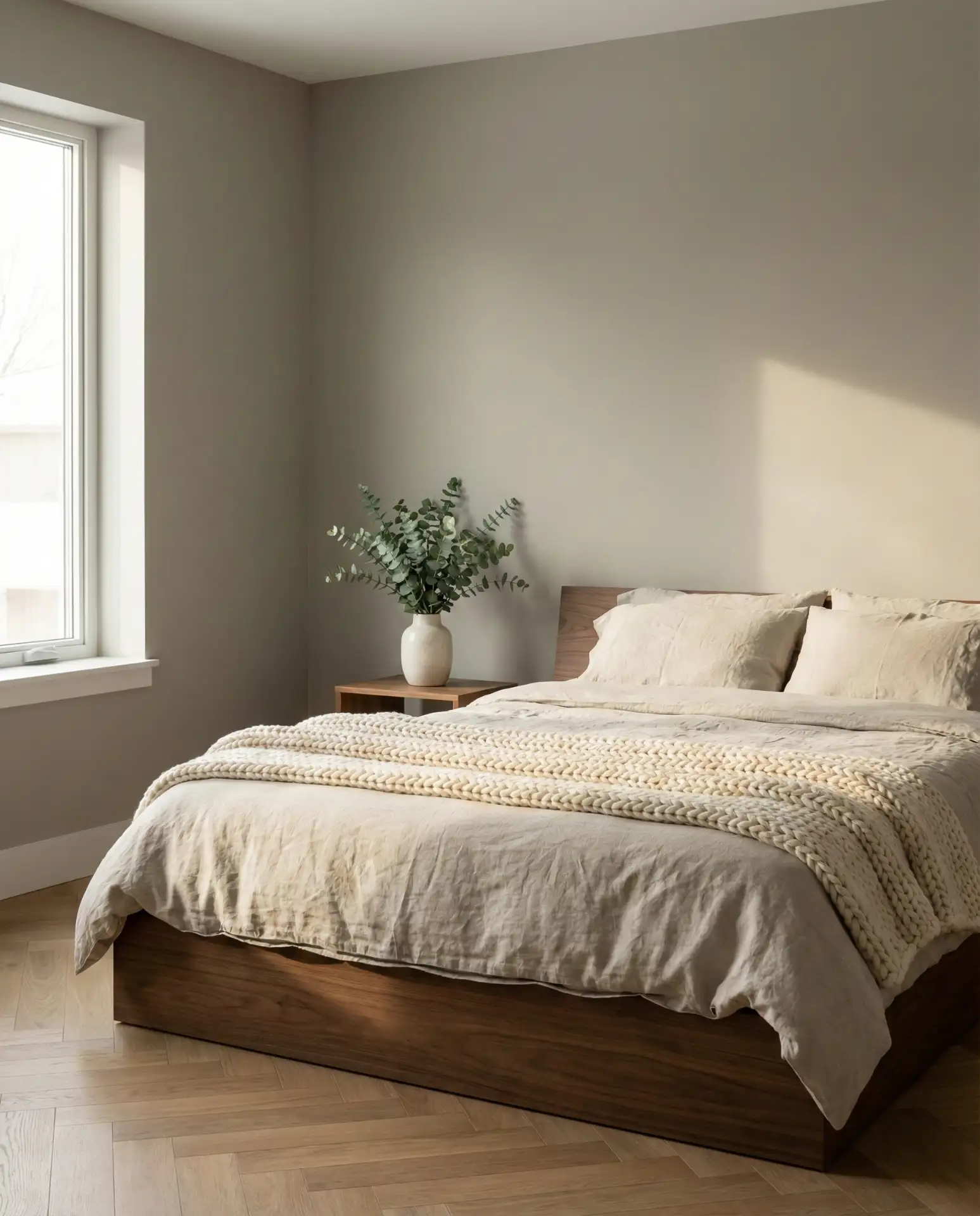 Modern Minimalist Bedroom with Warm Tones 1