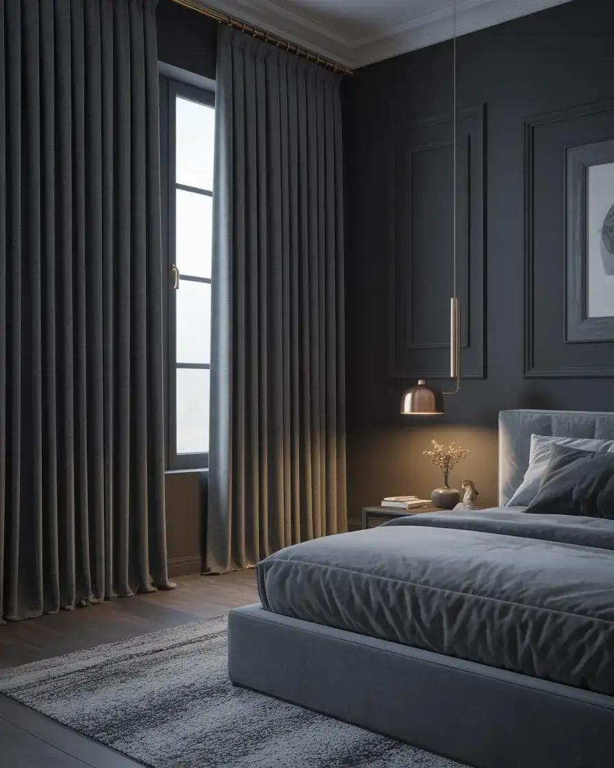 Moody Charcoal Velvet Panels 1