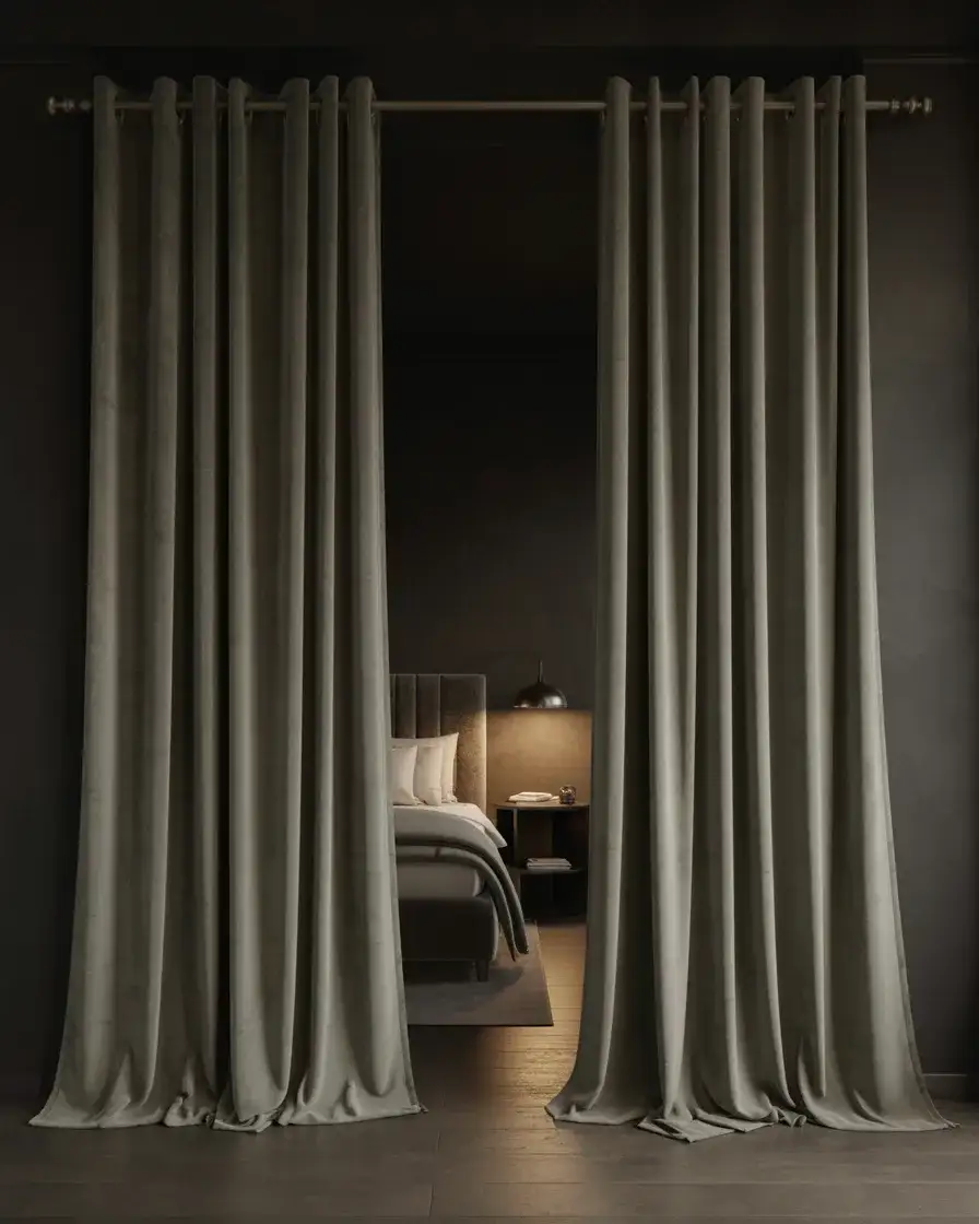 Moody Charcoal Velvet Panels 2