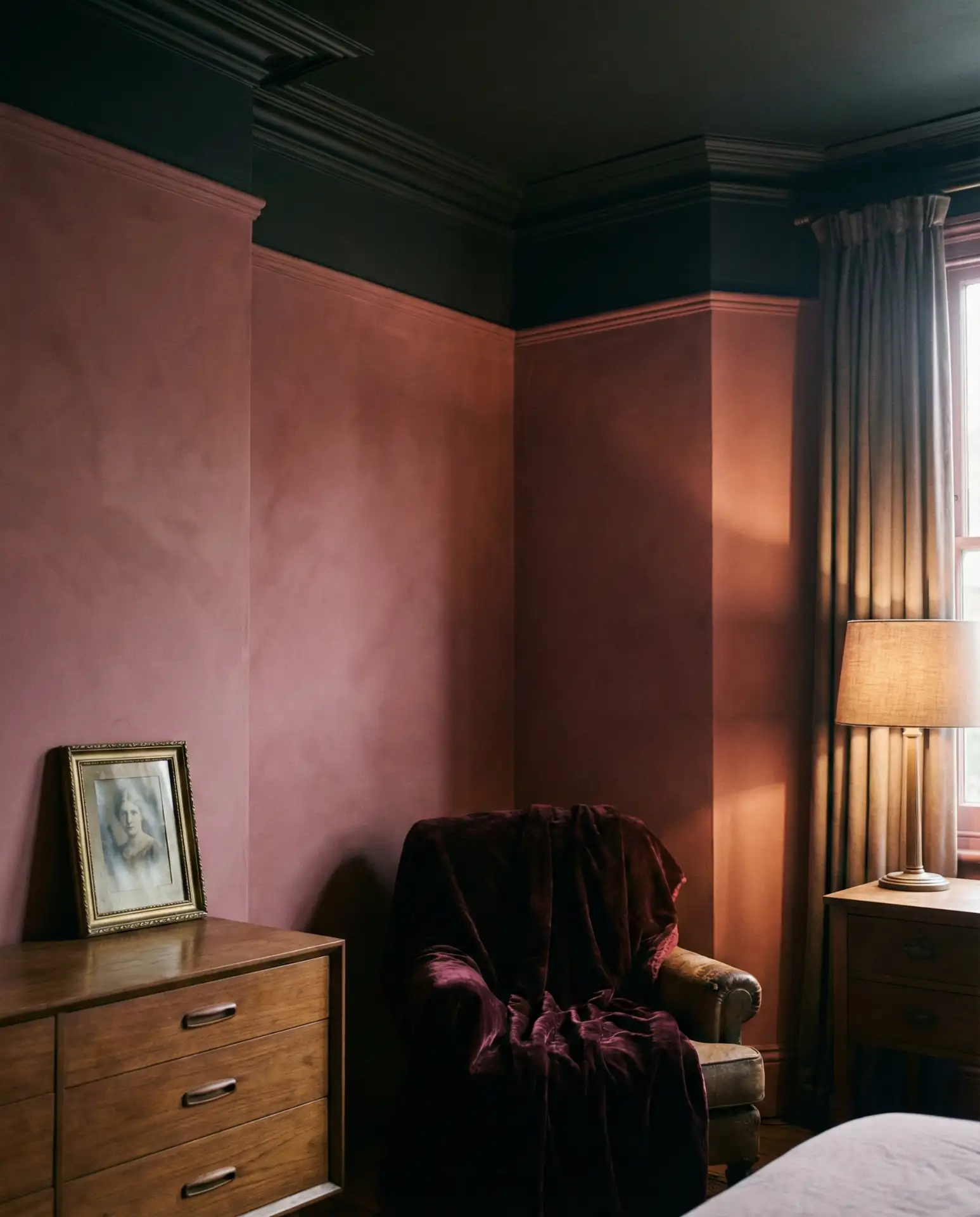 Moody Dark Pink Sulking Room-Inspired Bedroom 2