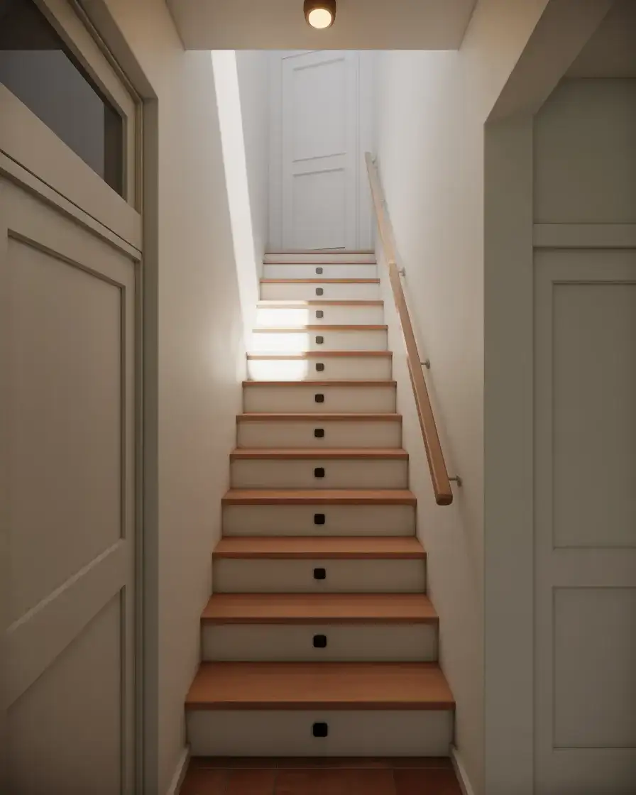 Narrow Enclosed Staircases with Built-In Storage 1