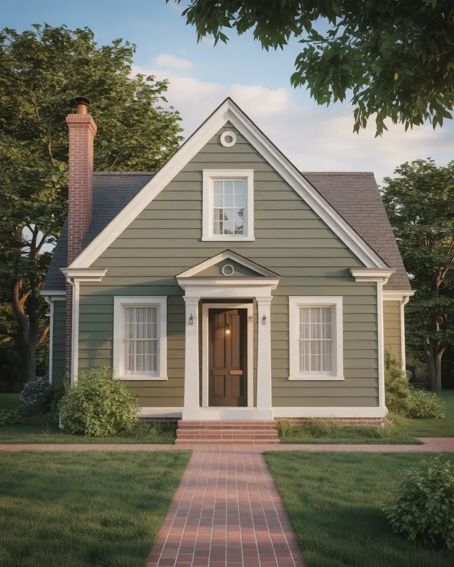 Olive Green with Brick Details 1