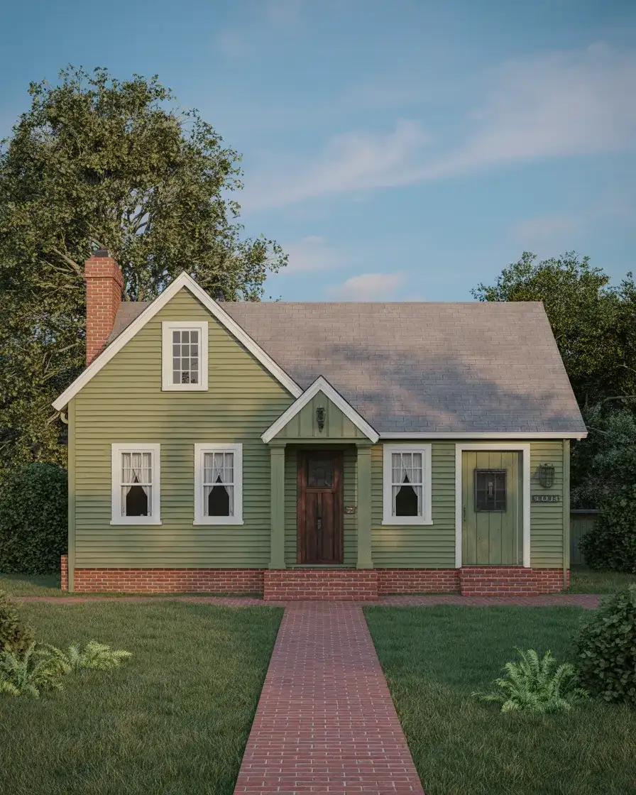 Olive Green with Brick Details 2