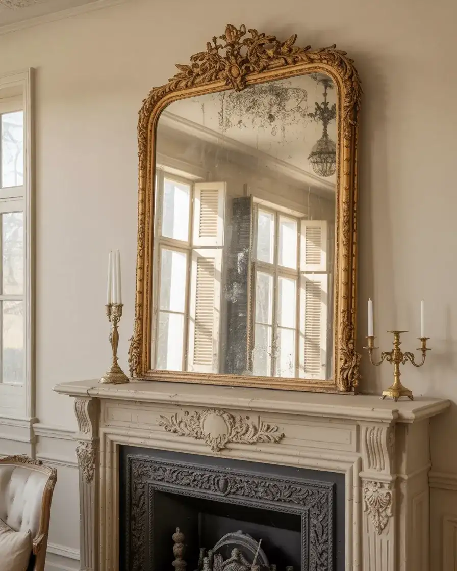 Oversized Gilt Mirror as Focal Point 1