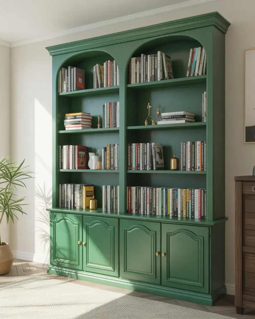 Painted Bookcase in a Bold Color 1